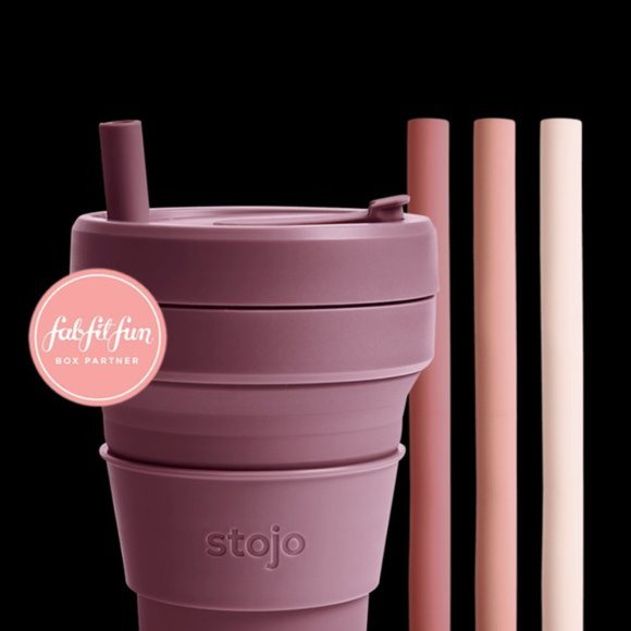 Stojo Collapsible Cup with set of 4 reusable straws - Picture 1 of 3